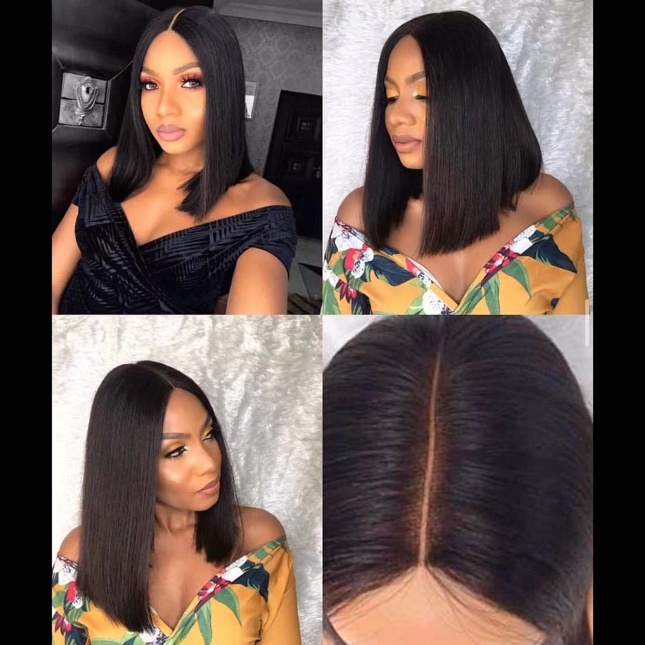 Cheap 2X6 Lace Frontal Blunt Cut Perruque Bob Naturel 100% Humain Weaves And Wigs Bob Raw Brazilian Bob Hair Wig For Woman