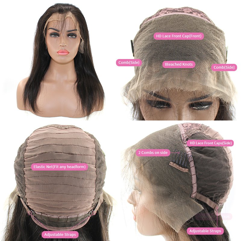 13*4 HD Lace Frontal Wig 20 Inch Straight double drawn lace wig 100% unprocessed human hair