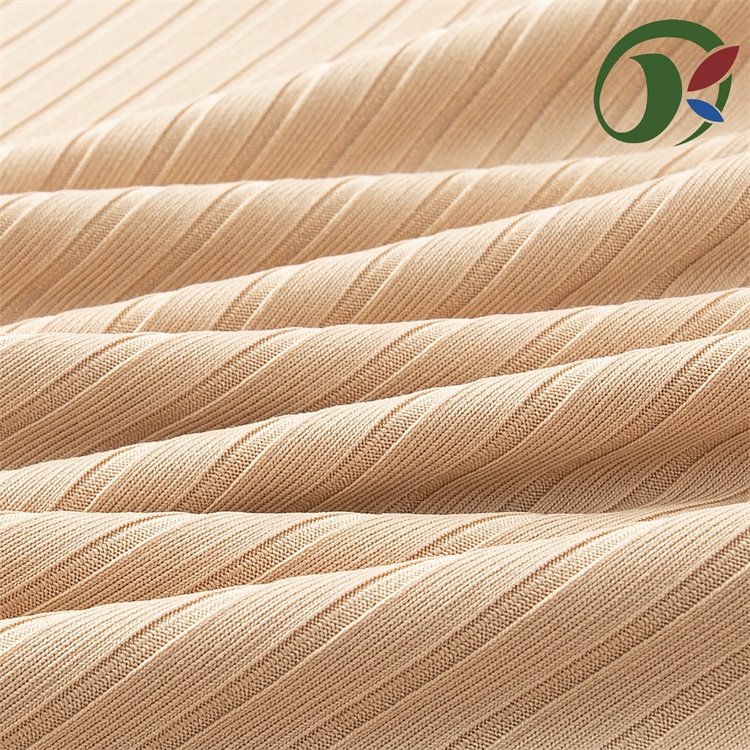 Wholesale 95% Polyester And 5% Spandex Rib Striped Knit Fabric Stock customized Textile Suitable for spring and summer clothing
