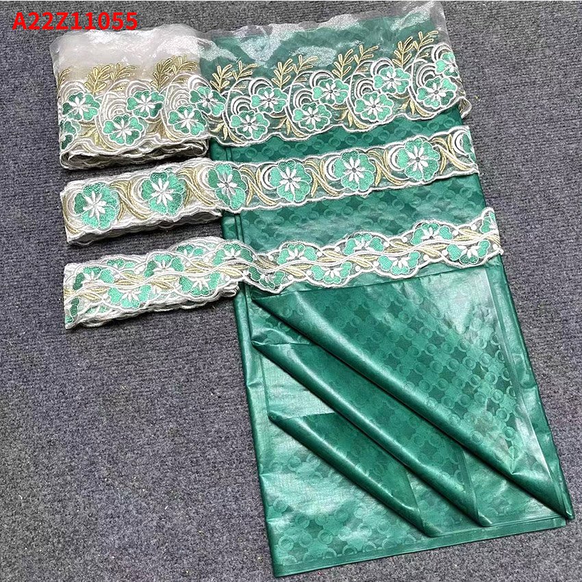 purple fabric african Bazin Embroidery Making party lace fabric 2023 organza jacquard women african dress