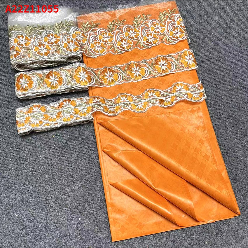 purple fabric african Bazin Embroidery Making party lace fabric 2023 organza jacquard women african dress