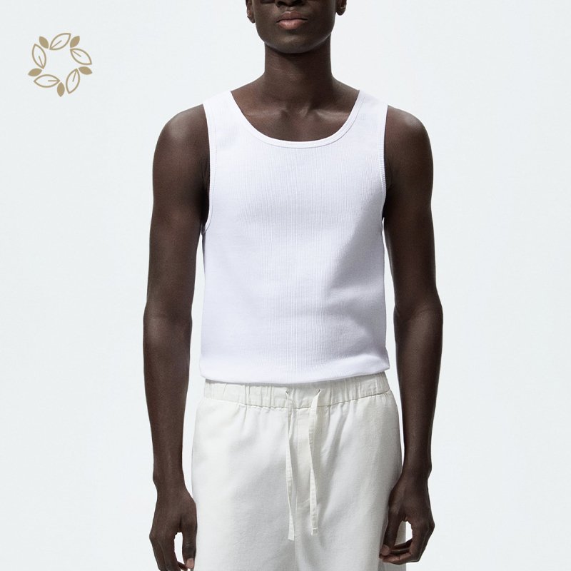 100% organic cotton ribbed tank top tanktop men sustainable men ribbed tank top eco friendly tank tops men costom vest