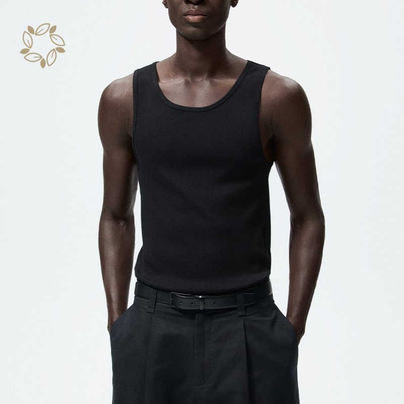 100% organic cotton ribbed tank top tanktop men sustainable men ribbed tank top eco friendly tank tops men costom vest