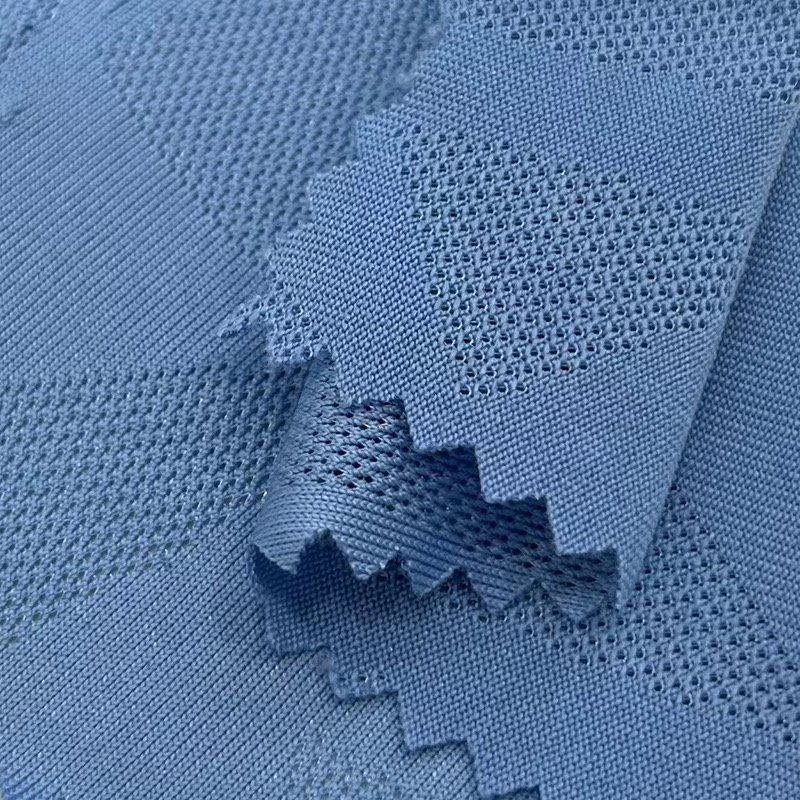 Chiba jacquard mesh 150g high elastic knitted mesh fabric polyester elastic bird's eye fabric sports mesh fabric