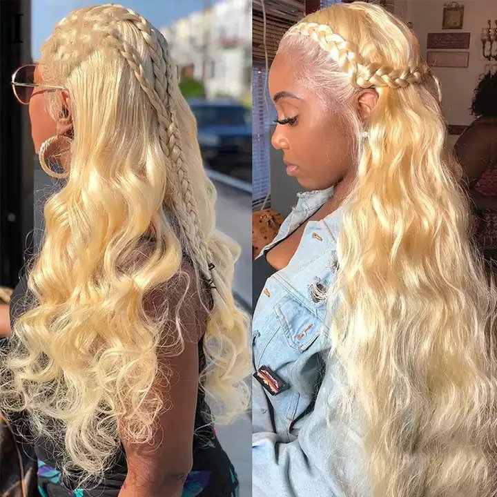 Body Wave 613 Lace Frontal Wig Blonde Lace Front Wig 13x4 Pre Plucked Colored Lace Front 613 Human Hair Wigs For Women 180%
