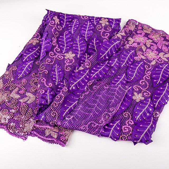 2023 hot sales New design mesh sequin embroidery lace trimming embroidery 3d lace fabric for cloth clothing accessories