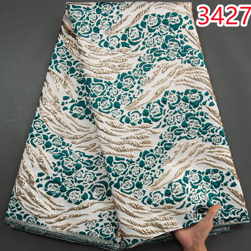 African Lace Fabric 2023 New Design French Gild Jacquard Brocade Lace Fabric For Women Elegant Party Dresses 3427