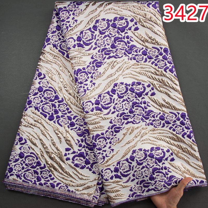 African Lace Fabric 2023 New Design French Gild Jacquard Brocade Lace Fabric For Women Elegant Party Dresses 3427