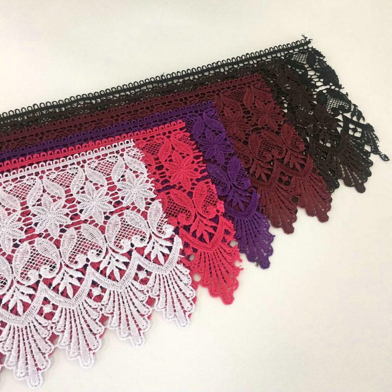 Factory directly custom made embroidery design lace water soluble chemical polyester lace
