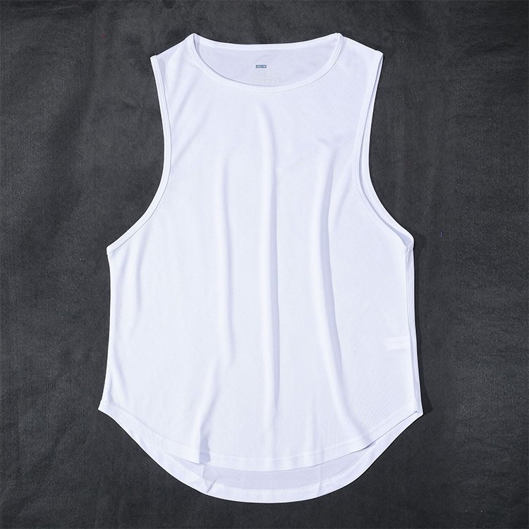 Custom Logo Quick Drying Sleeveless T-Shirt Gym Wear Polyester Tank Top Men Gym Shirts Men'S Tank Tops