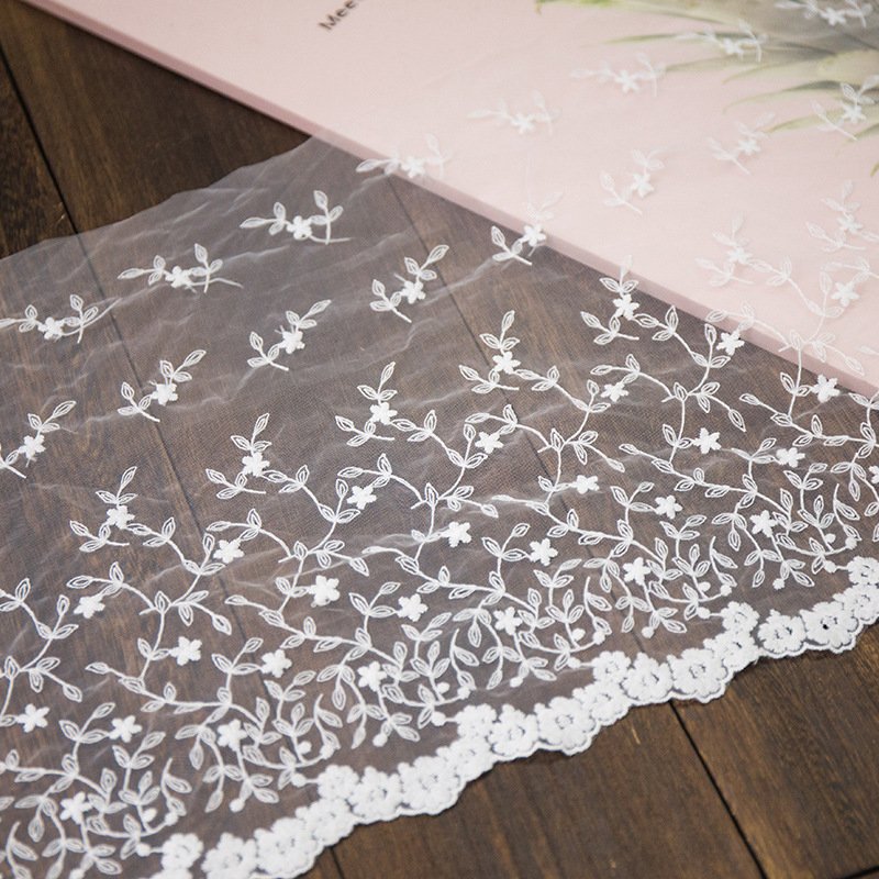White Mesh Lace Trimming Garment Diy Embroidery Handmade Fabric Lace For Bridal Wedding Dress