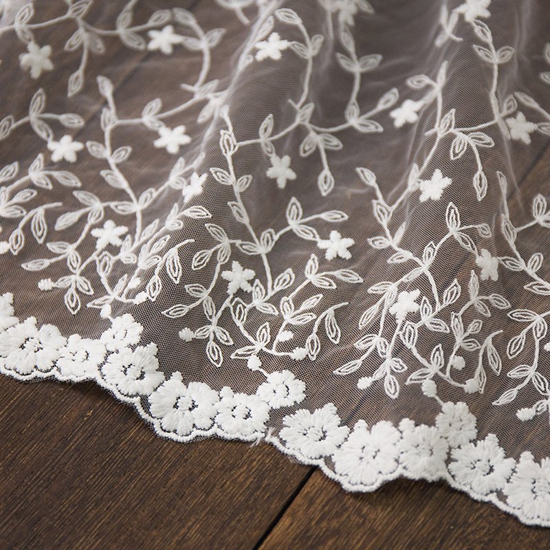 White Mesh Lace Trimming Garment Diy Embroidery Handmade Fabric Lace For Bridal Wedding Dress