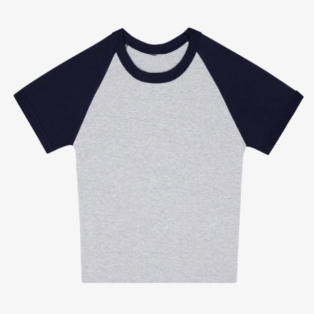 Custom Logo Summer Sexy Short Sleeve Crew Neck Slim Fit Ribbed Crop Top Women T-Shirt Raglan T Shirt Women