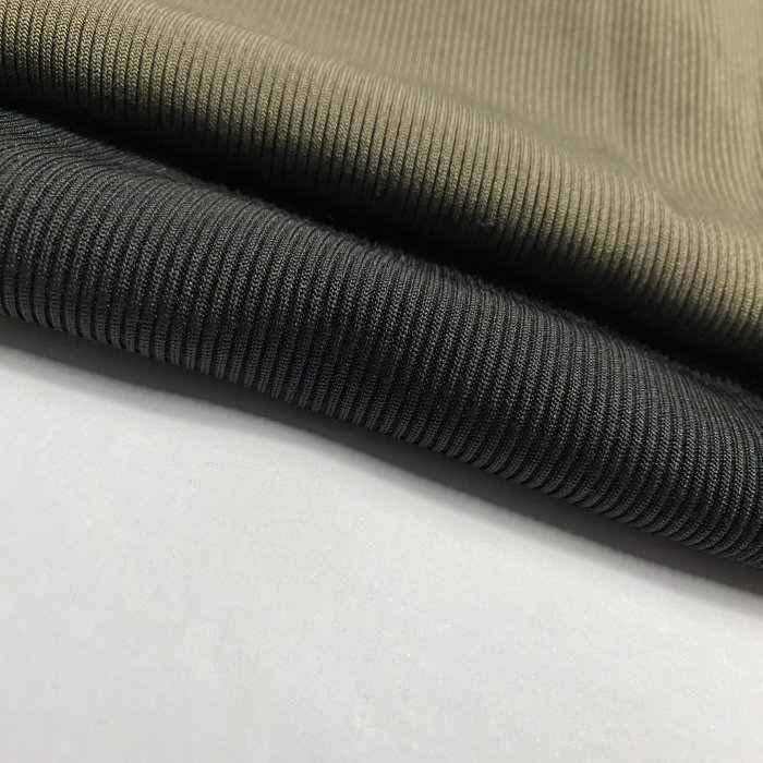 swimwear striped oeko tex washed heavy weight polyester spandex 2*2 rib jersey sweater fabric