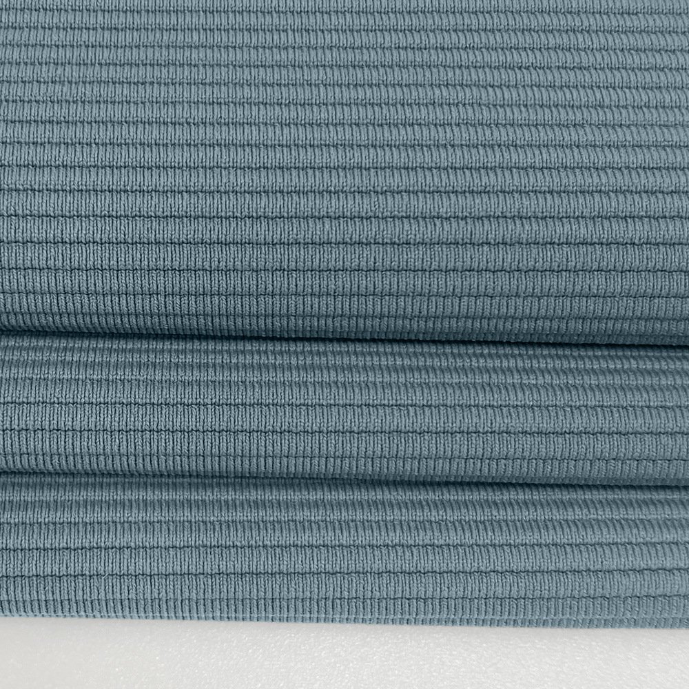 Manufacture High Stretch 75% Nylon 25% Spandex 250g Thin Stripe Ribbed Knitted Fabric For Sportswear Yoga Legging