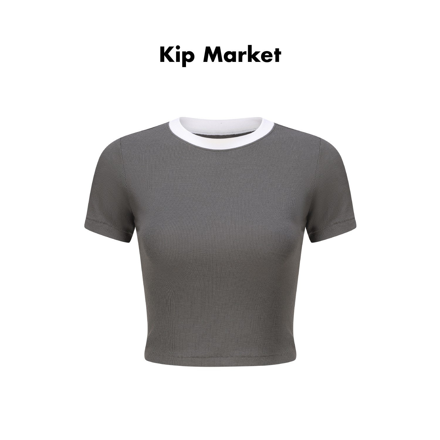 New design comfortable fit lightweight Soft ribbed round neck slim fit shoulder short sleeved T-shirt