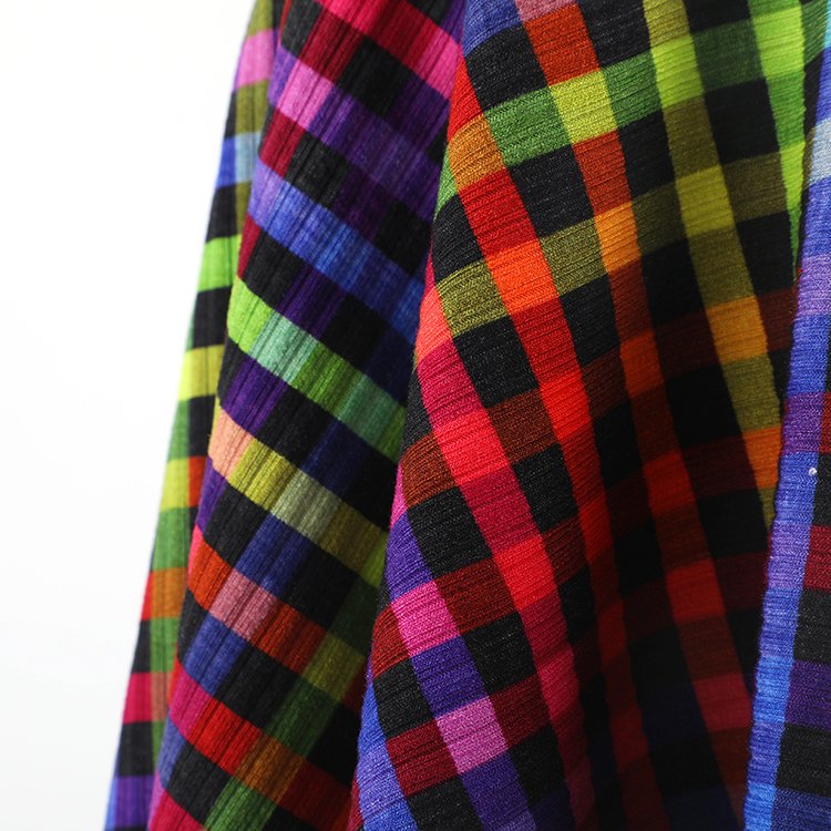 Professional custom colorful lines plaid rib jersey 95 bamboo 5 spandex fabric