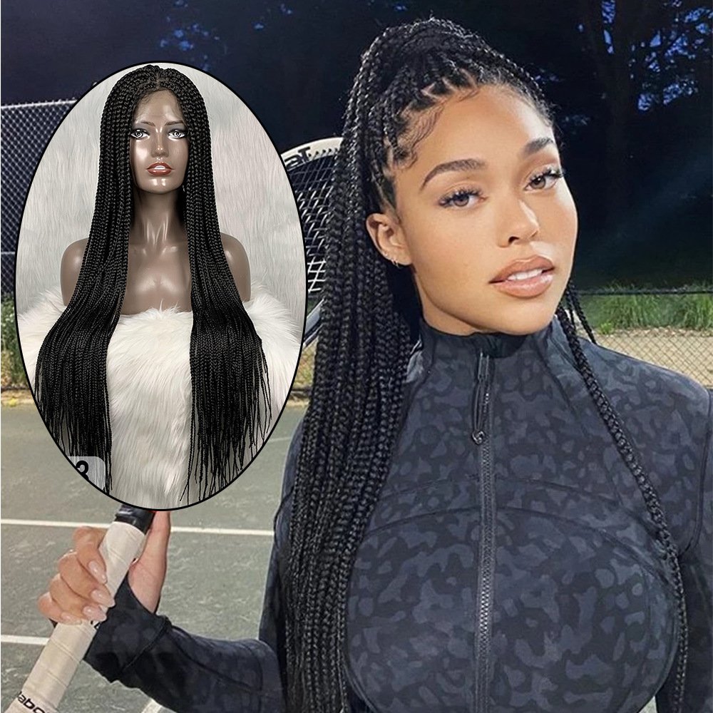 Jennifer Wholesale New Style Synthetic Cornrow Glueless Knotless Vendors Ful Lace Front Box Braided Wigs With Baby Hair