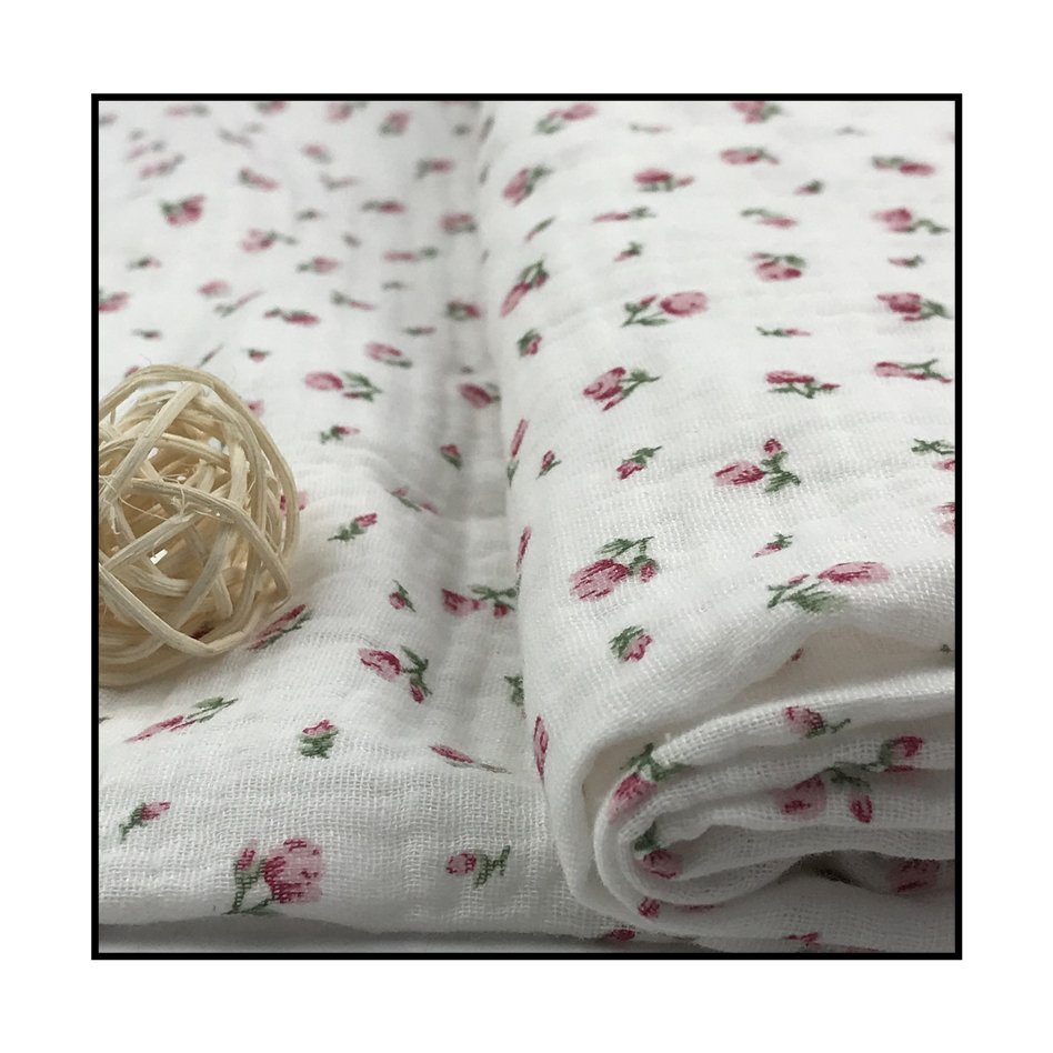 Custom Screen Printed Double Gauze Cotton Muslin fabric