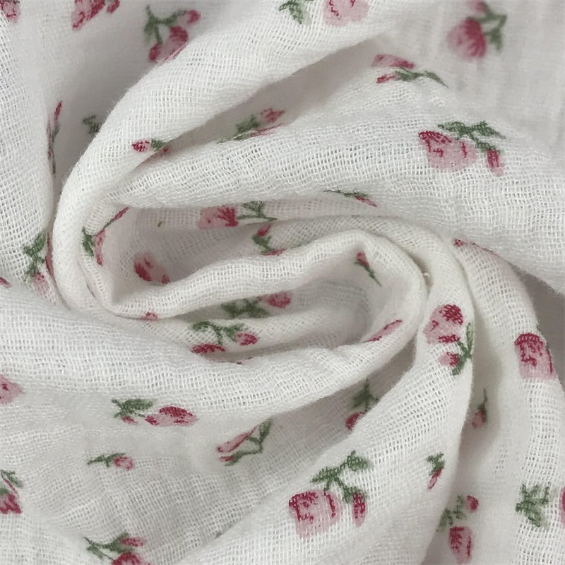 Custom Screen Printed Double Gauze Cotton Muslin fabric
