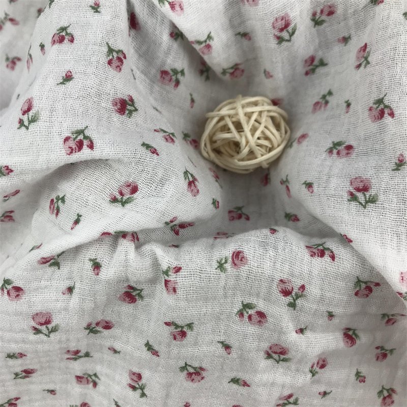 Custom Screen Printed Double Gauze Cotton Muslin fabric