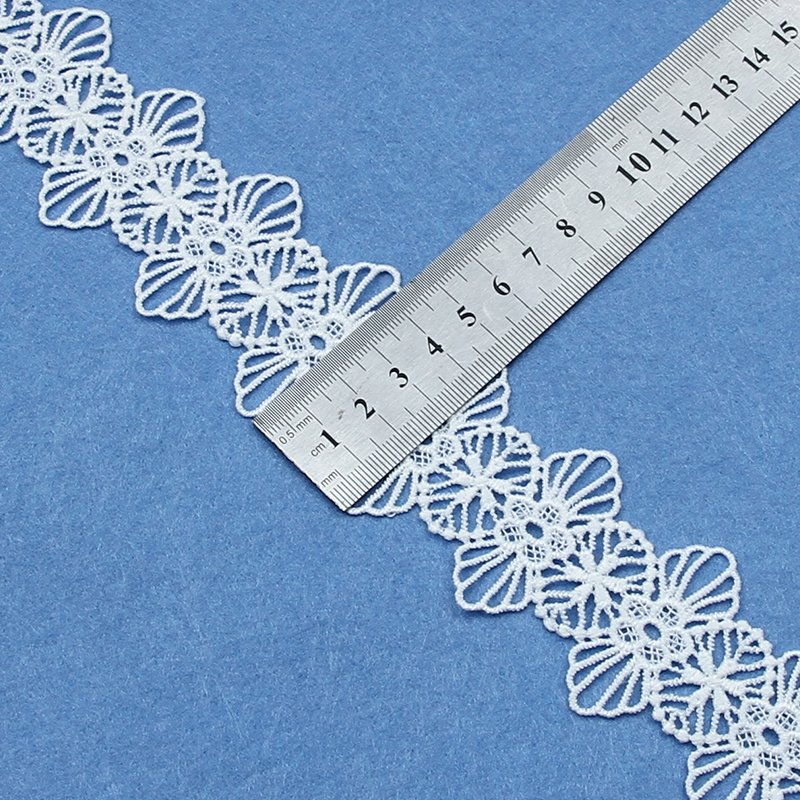 Lace Ribbon Manufacturer High Quality Fancy Embroidery Embroidery Fabric 100% Polyester Water Soluble Embroidered Lace Decorated