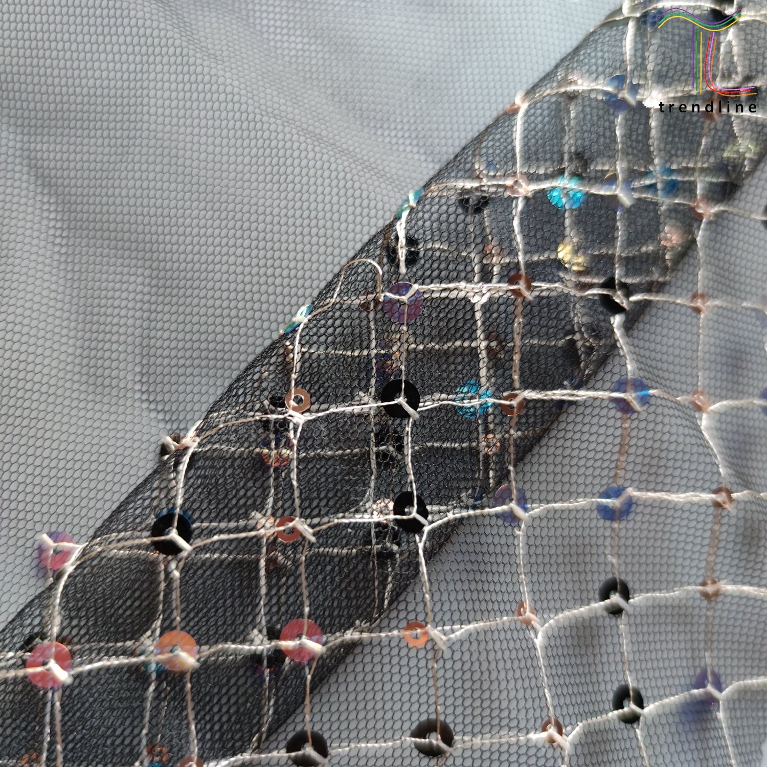 fishnet sequin embroidery tulle voile lace fabric