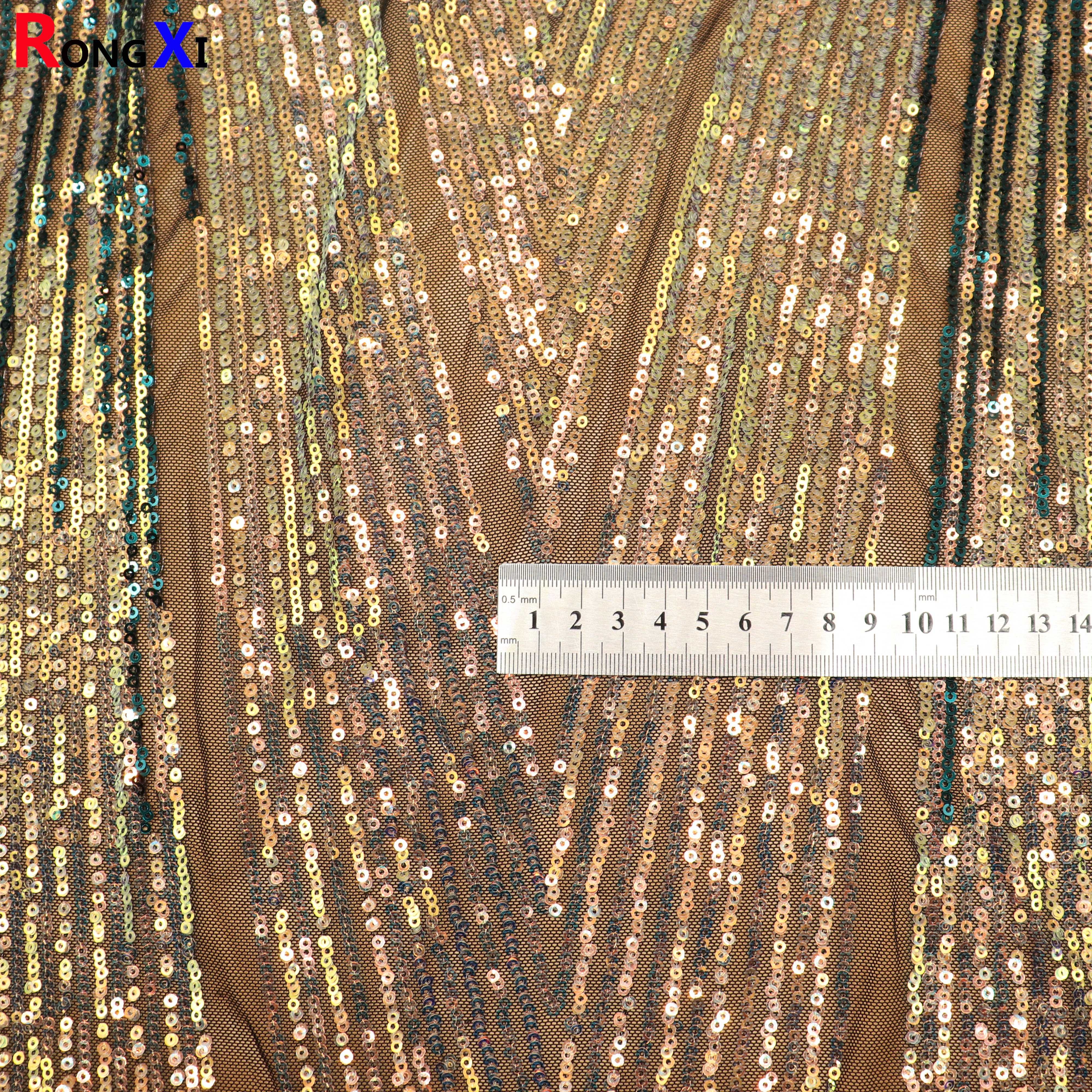 RXF1259 Brand New High Quality large nigeria net lace fabrics with beads and sequins wedding sequins lace fabric