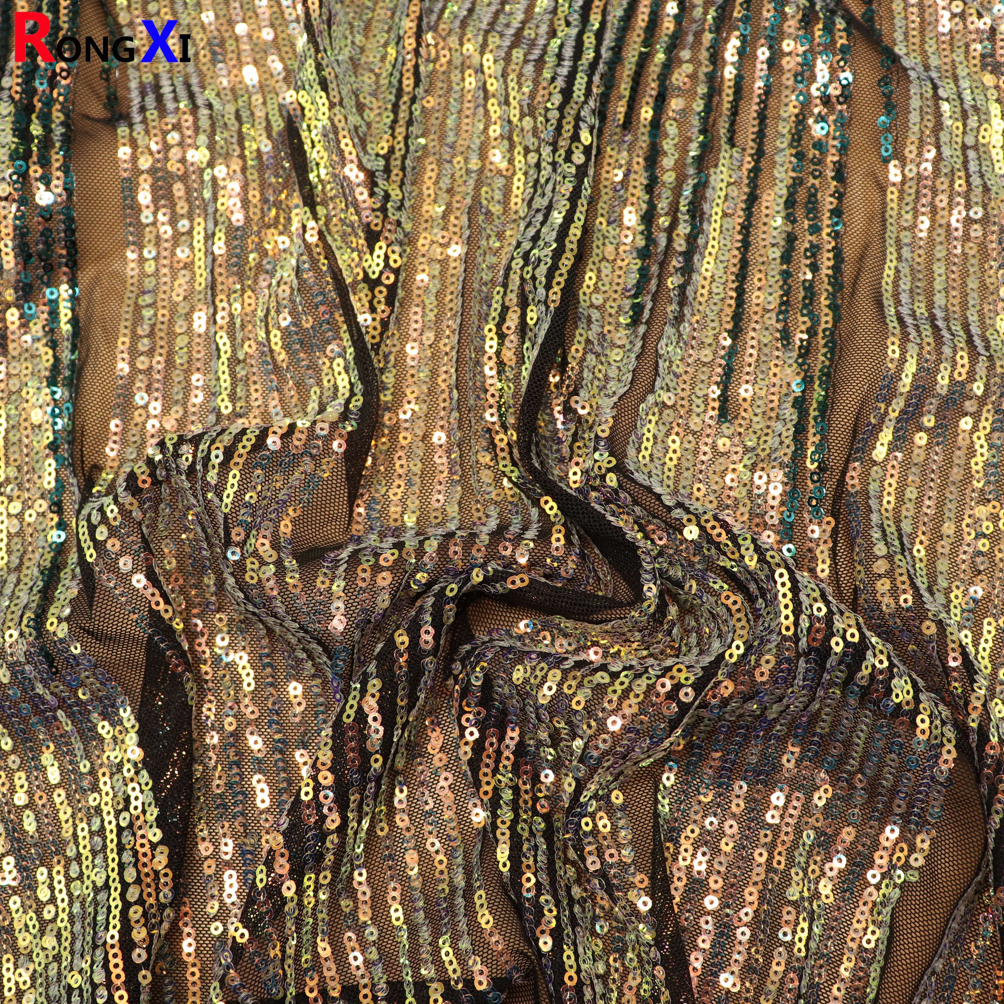 RXF1259 Brand New High Quality large nigeria net lace fabrics with beads and sequins wedding sequins lace fabric