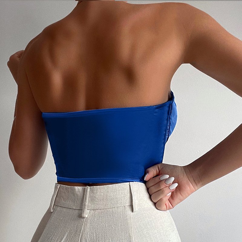 2023 summer latest design strapless camisole tops western corset sexy lace tube tops