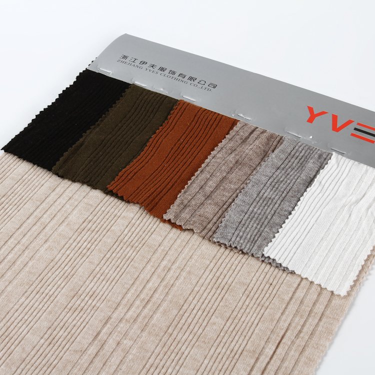 Factory Price Types rib 50 Rayon 28 Poly 22 Nylon Cashmere Irregular rib Polyester knit Clothing Fabric