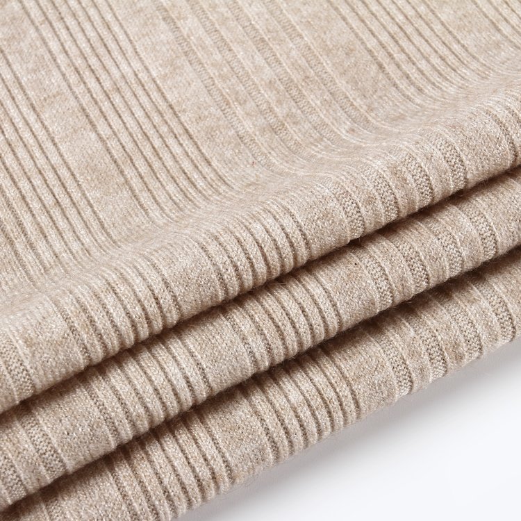 Factory Price Types rib 50 Rayon 28 Poly 22 Nylon Cashmere Irregular rib Polyester knit Clothing Fabric