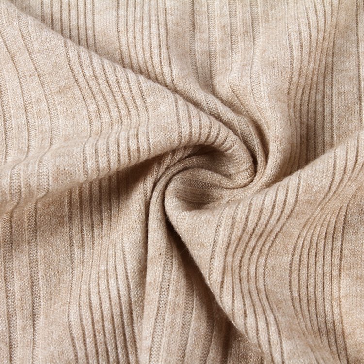 Factory Price Types rib 50 Rayon 28 Poly 22 Nylon Cashmere Irregular rib Polyester knit Clothing Fabric