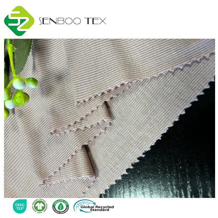 Super Soft 95 Bamboo & 5 Spandex 2x2 Rib 200~220gsm Jersey Fabric for Newborns