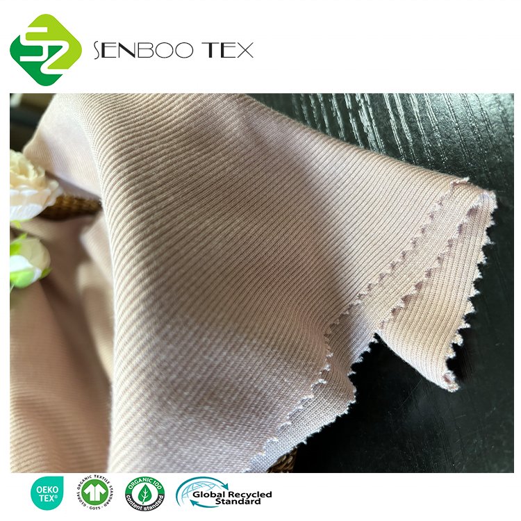 Super Soft 95 Bamboo & 5 Spandex 2x2 Rib 200~220gsm Jersey Fabric for Newborns