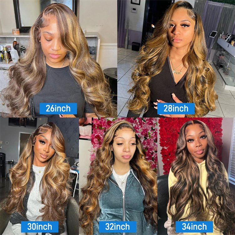 Glueless Cuticle Aligned Raw Wig Piano Color Highlight Body Wave P4\/27 Honey Blonde Hair Wigs 13x4 Transparent Lace Frontal