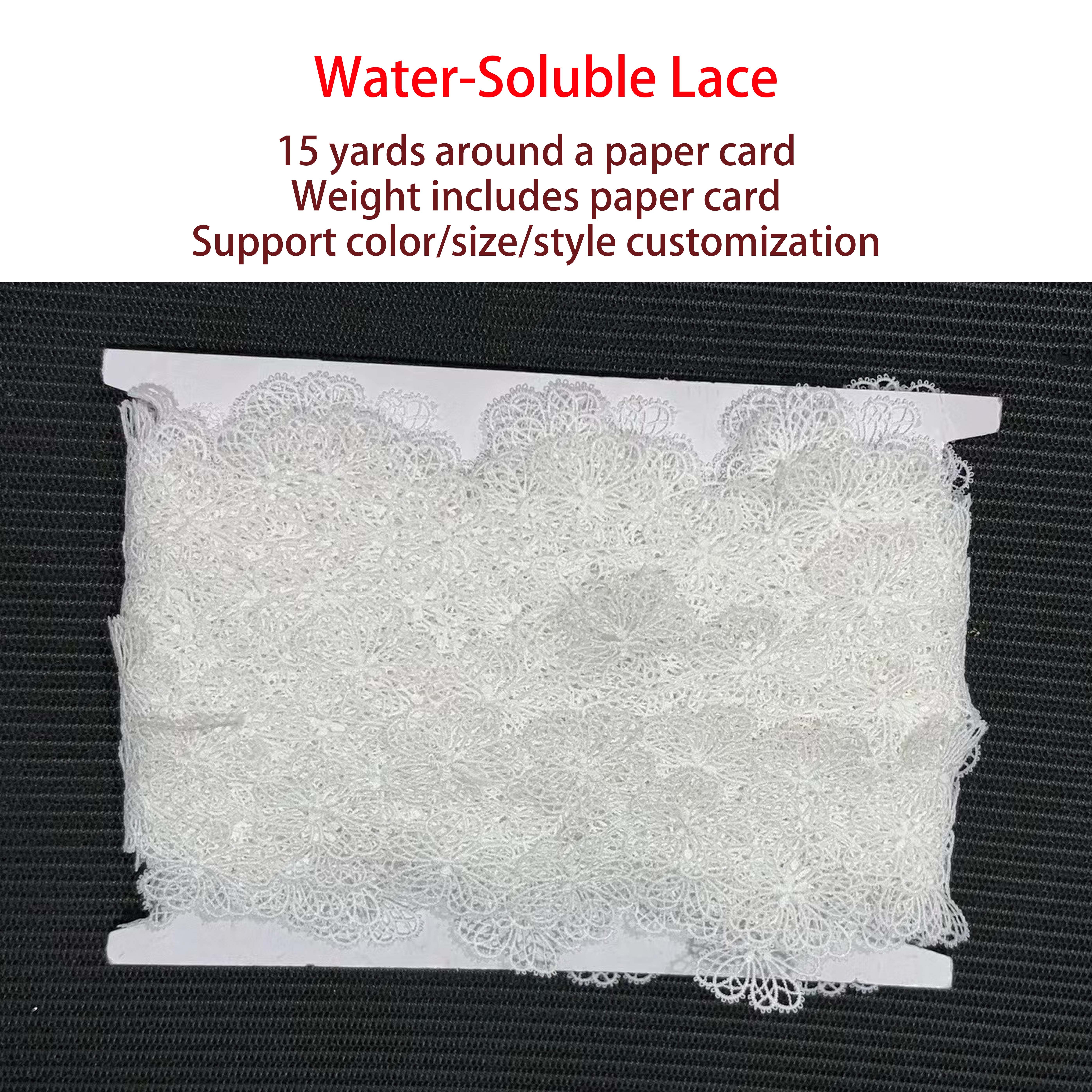 White Wholesale African Polyester Milk Silk Lace Embroidery Water-Soluble Lace Trimming For Underwear Women's Dresses