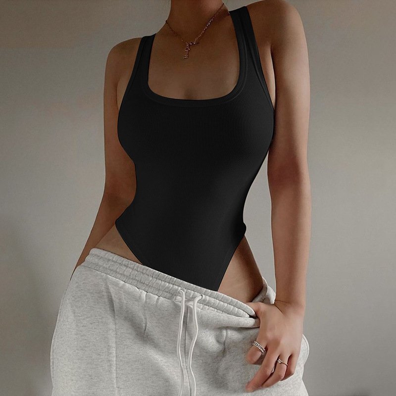 2022 Size XL custom logo summer thong ribbed lingerie bodysuits sexy top for women workout new bodysuit rompers jumpsuit dupe