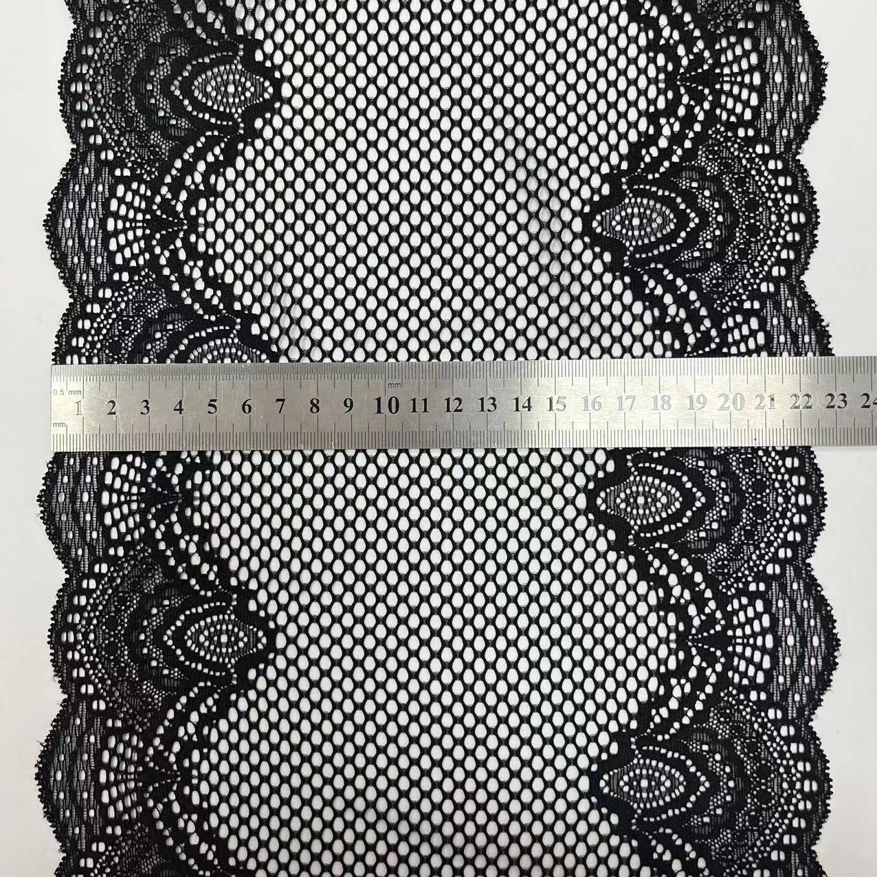 Luxury Stretch Knitted Mesh Brocade Elastic Nylon Spandex Lace Trim White Lace for Women's Wedding Dresses Underwear Decoration