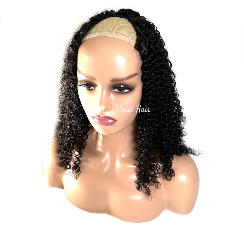 VMAE Virgin Raw Cuticle Aligned Indian Human Hair Wig Glueless U V Part Swiss Lace Material Black Women's Deep Wave