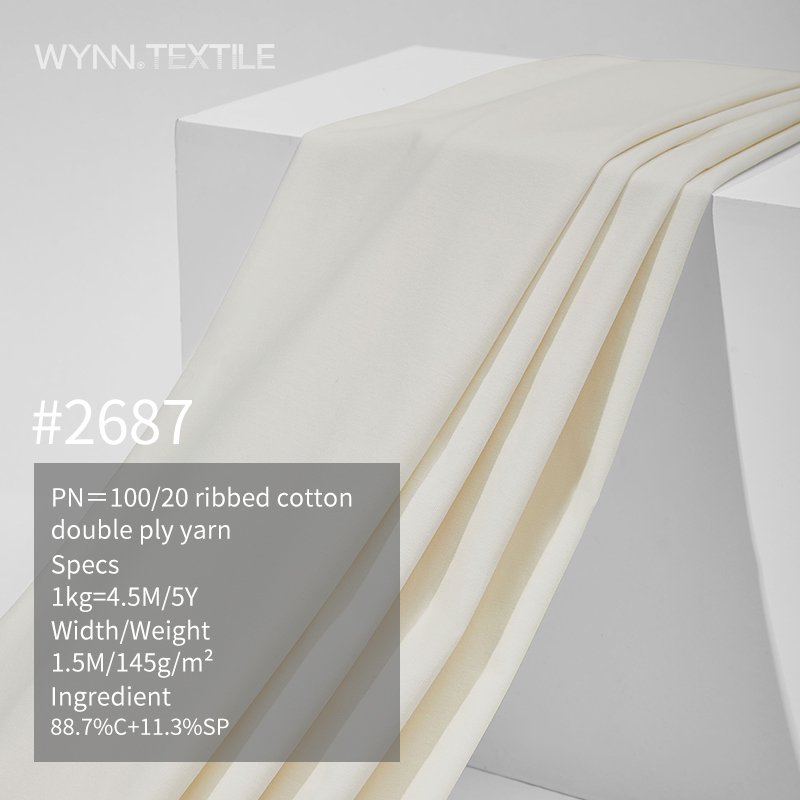 Custom 100s ribbed pure cotton skin friendly 145G spring/summer antibacterial clothing T-shirt fabric