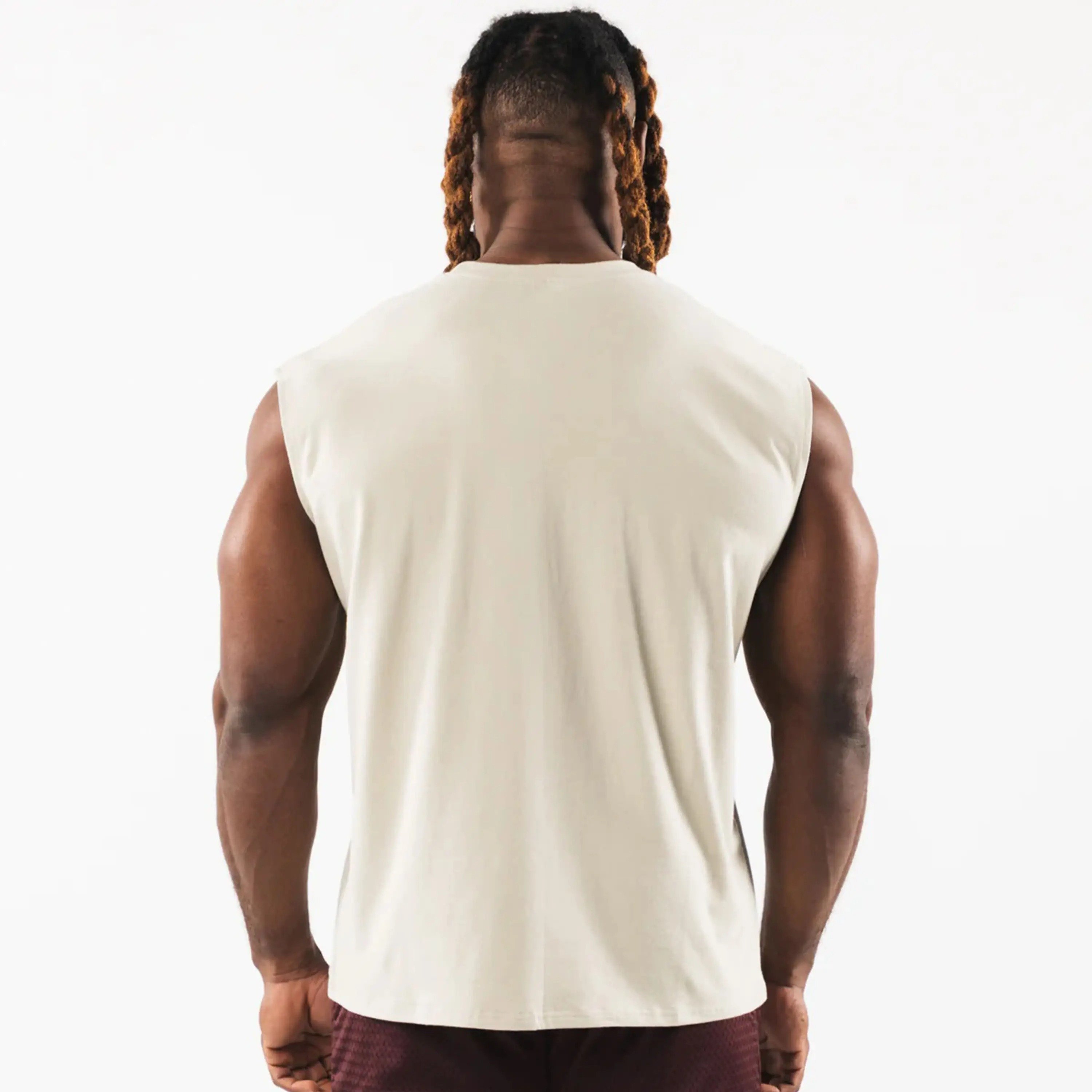Wholesale Hot Sales Ribbed Cotton Breathable Muscle Fit Stringer Blank Fitness Tank Top For Body Builders