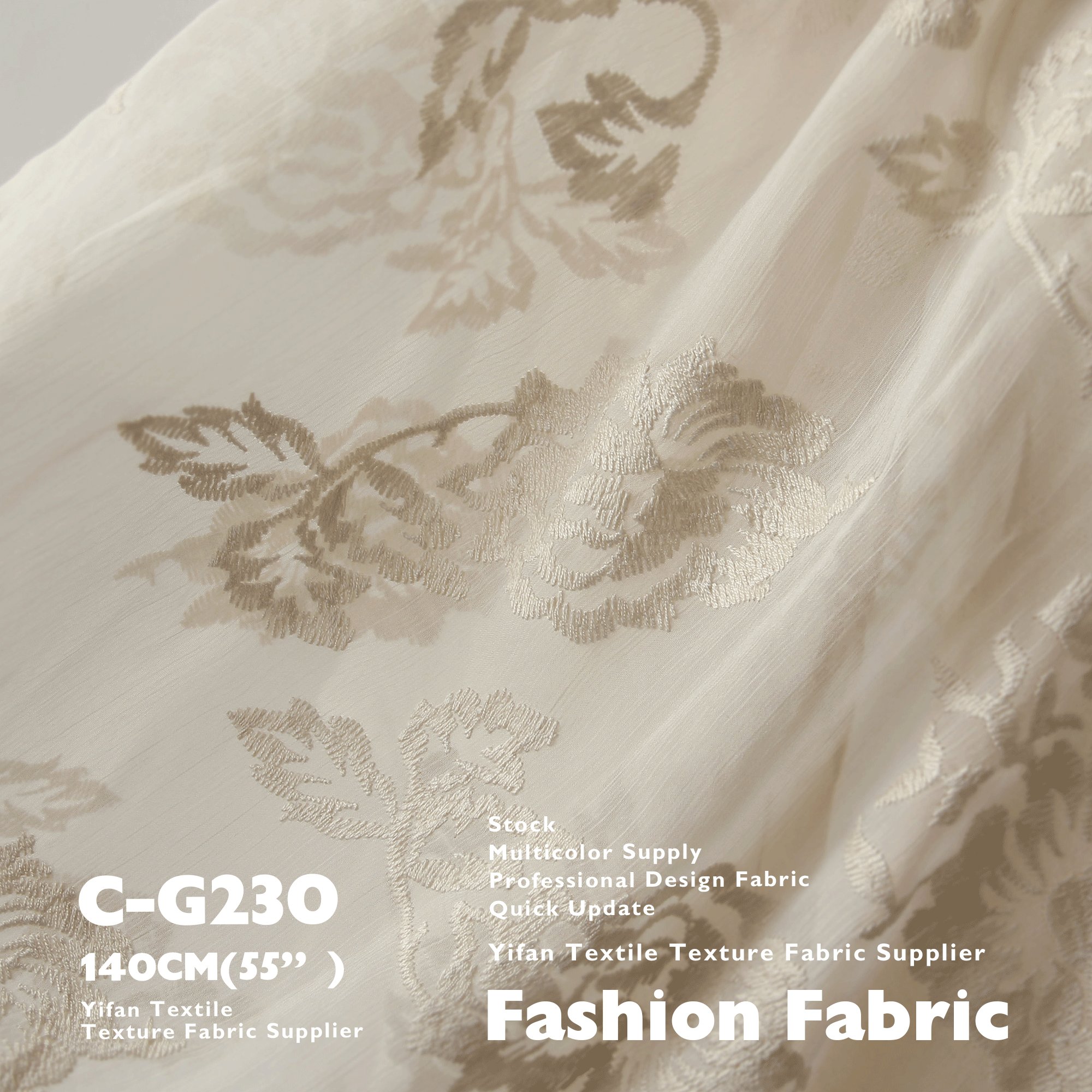 Embroidered Fabric Three-Dimensional Flower Stamen Embroidery See-Through Chiffon For Robe Dress Shirt