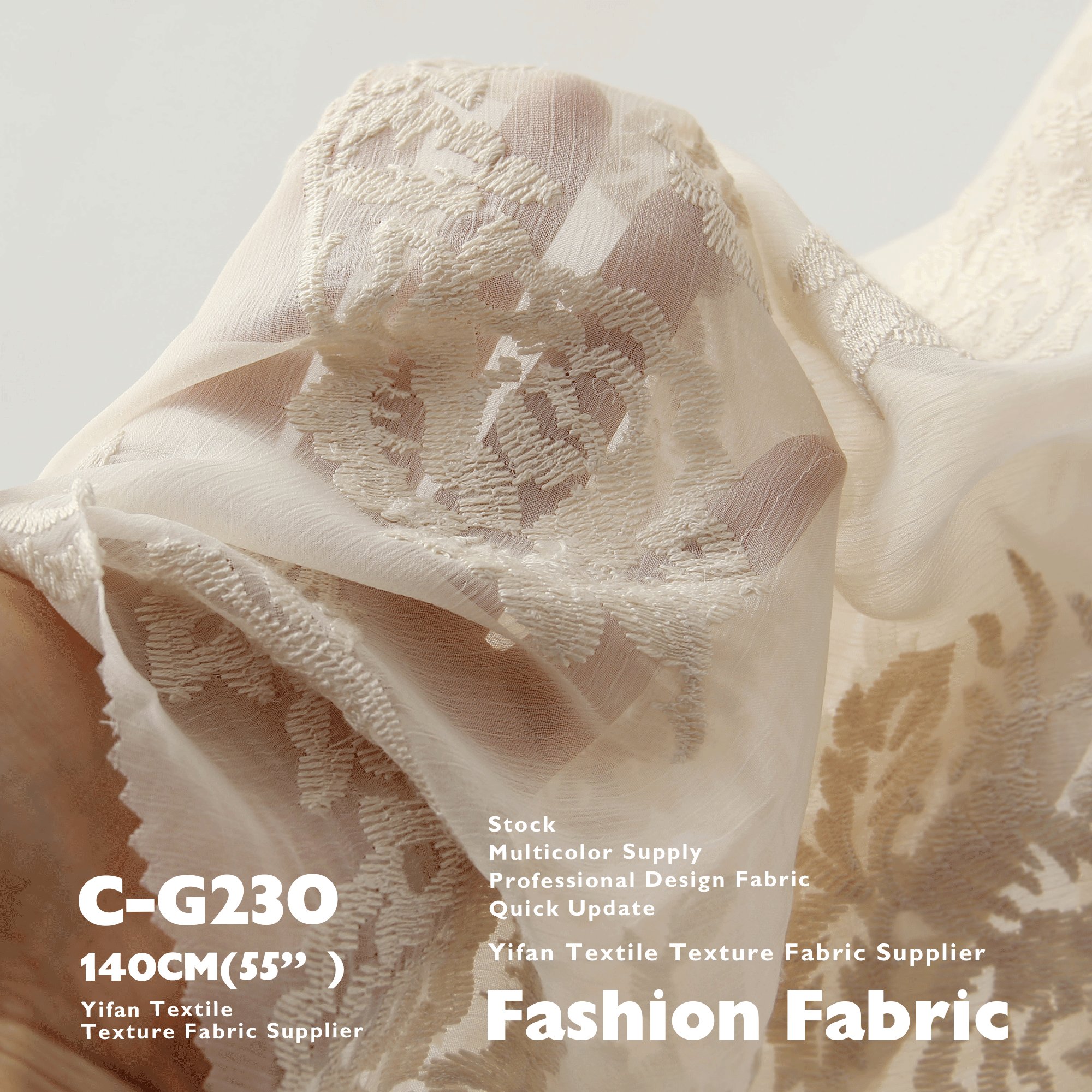 Embroidered Fabric Three-Dimensional Flower Stamen Embroidery See-Through Chiffon For Robe Dress Shirt