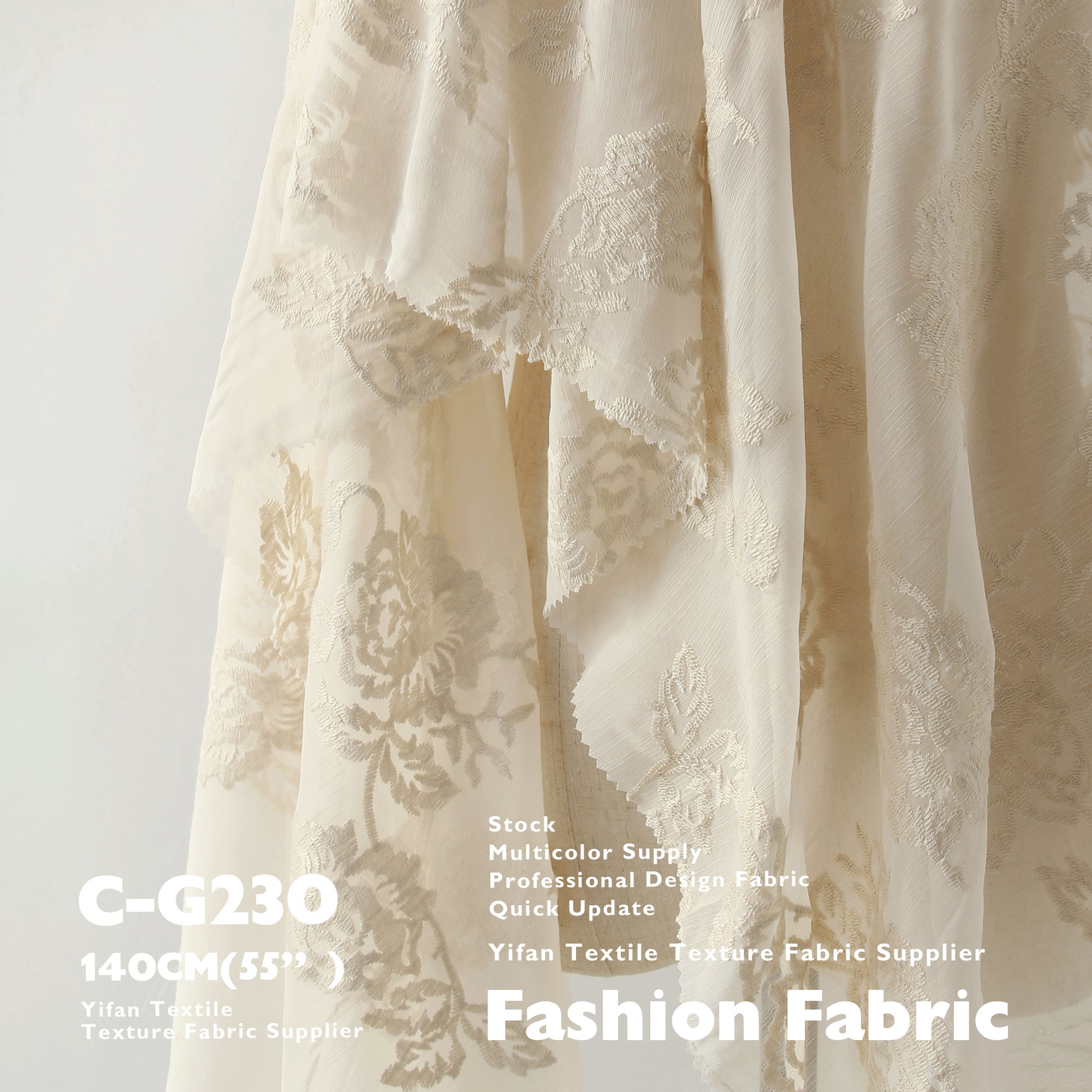 Embroidered Fabric Three-Dimensional Flower Stamen Embroidery See-Through Chiffon For Robe Dress Shirt