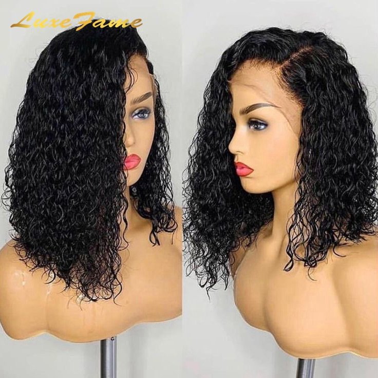 Indian Virgin Kinky Curly Human Hair Short Bob Wig,Double Drawn Human Hair Bob Wigs,Full Hd Lace Frontal Wigs For Black Women