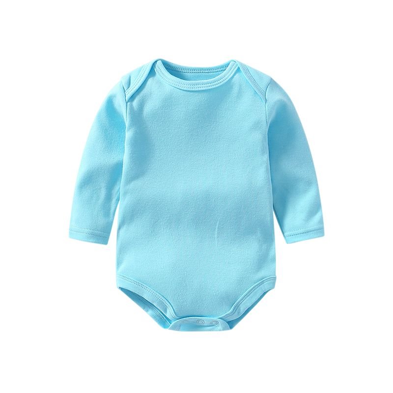 OEM Cotton Double-Sided Baby Jumpsuit Solid Color Newborn Long-Sleeved Rompers Triangle Ruffle Easter Rib Baby Boy Rompers