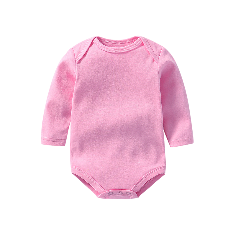 OEM Cotton Double-Sided Baby Jumpsuit Solid Color Newborn Long-Sleeved Rompers Triangle Ruffle Easter Rib Baby Boy Rompers