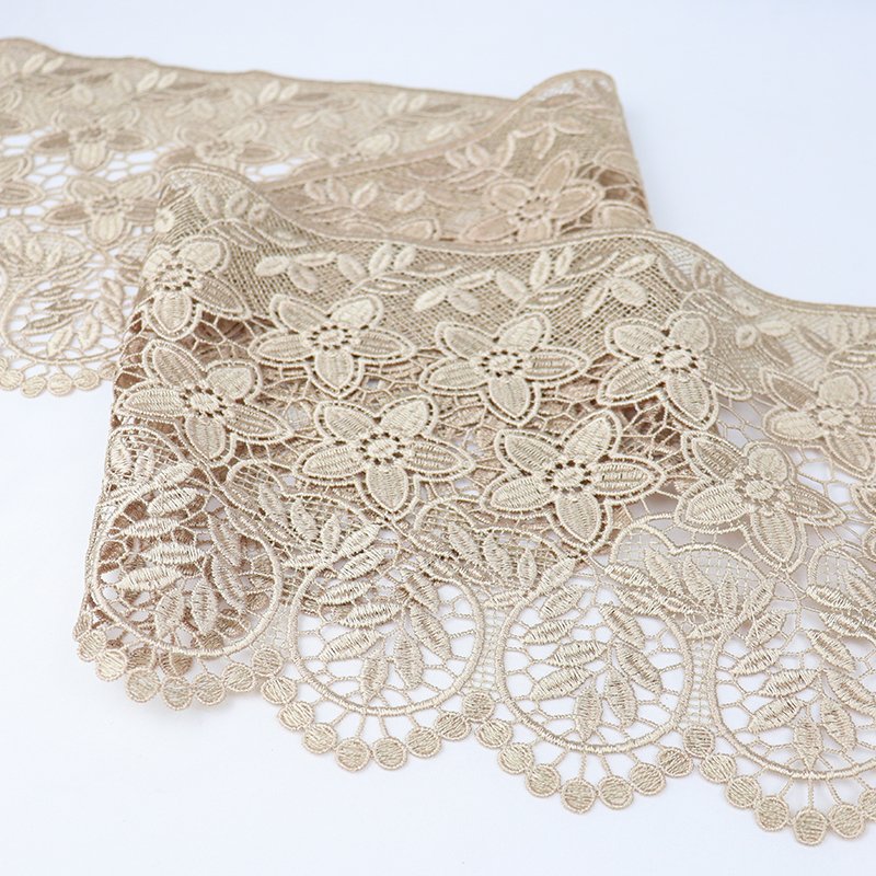 Factory price lace trim border lace embroidered fabric with quick delivery