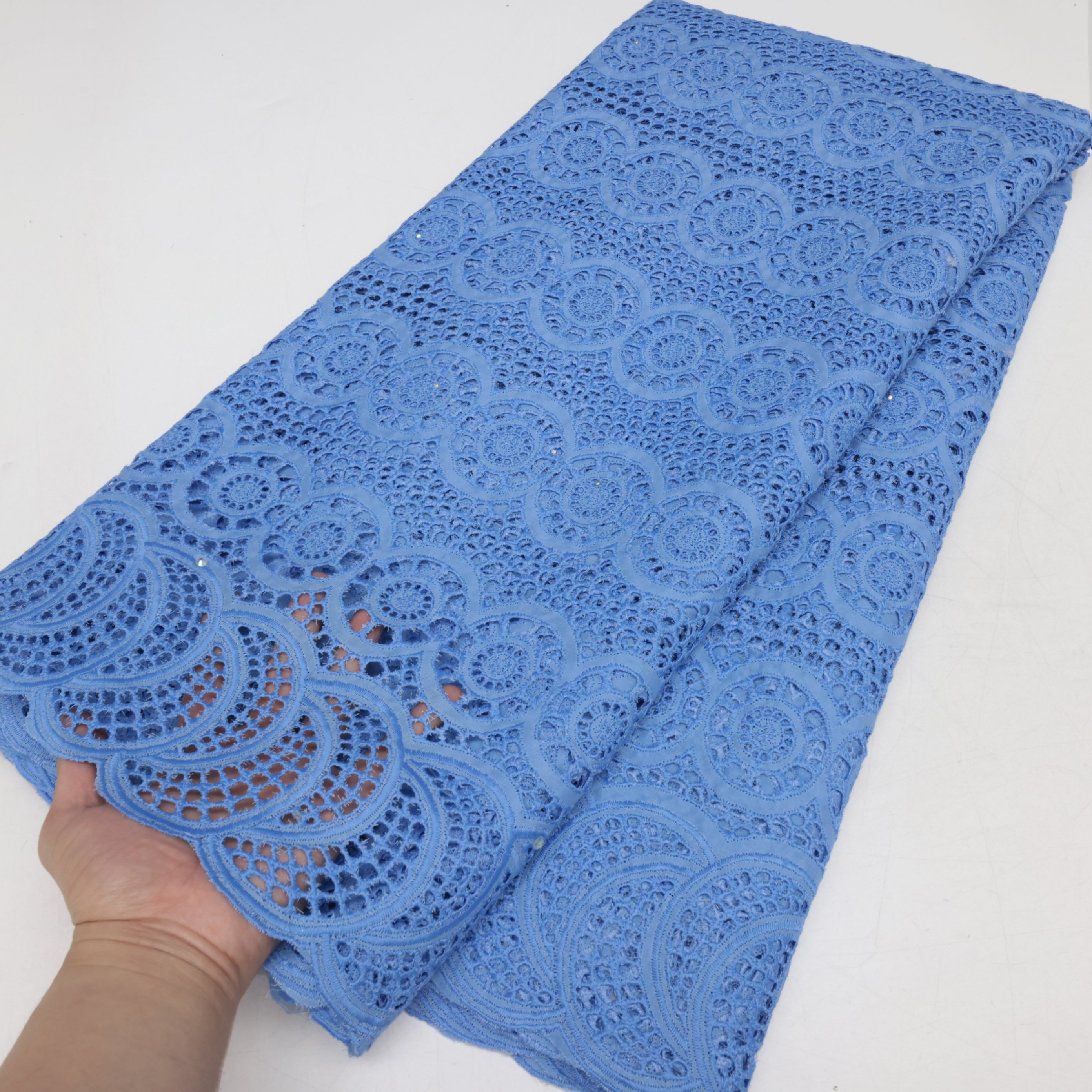 NI.AI Fashion African Lace Fabric Tissue Cord Net Tulle Mesh whit Stones Nigerian Fabrics For Wedding Party